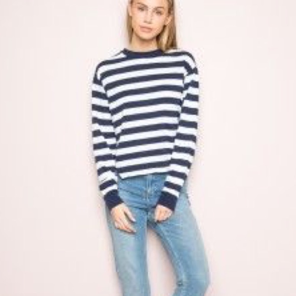 Brandy Melville Blue & White Striped Gretchen Top